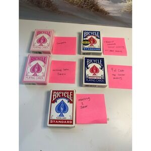 808 Bicycle Playing Cards Lot of 5 Decks Pink Blue Red Poker Standard Rider Back